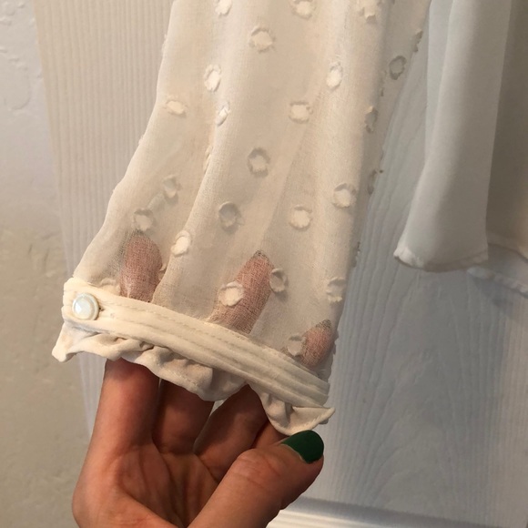 Anthropologie polyester white blouse - Picture 2 of 8